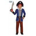 COSTUME BUCANIERE PIRATA DEI SETTE MARI CORSARO CAPITANO VESTITO 3/4 TRAVESTIMENTI DI CARNEVALE JACK SPARROW NO ACCESSOR