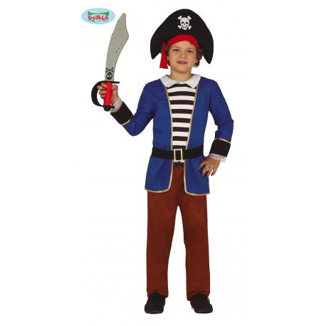 COSTUME BUCANIERE PIRATA DEI SETTE MARI CORSARO CAPITANO VESTITO10/12ANNI TRAVESTIMENTI DI CARNEVALE JACK SPARROW NO ACC