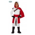 VESTITO CARNEVALE EZIO MERCENARIO ASSASSINO 10/12 ANNI COSTUME COMPLETO TUNICA C/CAPUCCIO CINTURA MANTELLO NO ACCESSORI