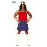 VESTITO CARNEVALE SUPEREROI COSTUME WONDER WOMAN UOMO TG.M FAT HEROIN COMPLETO DI DIADEMA/TOP/POLSINI/GONNA NO ACCESSORI