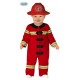 COSTUME CARNEVALE POMPIERE VIGILE DEL FUOCO BAMBINO NEONATO 6/12 MESI VESTITO COMPLETO TUTA E CAPPELLO NO ACCESSORI