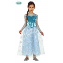 COSTUME CARNEVALE REGINA DELLA NEVE VESTITO BIMBA 3/4 ANNI PER TRAVESTIMENTI FIABA PRINCIPESSA ELSA FROZEN NO ACCESSORI