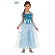 COSTUME CARNEVALE REGINA DELLA NEVE VESTITO BIMBA 7/9 ANNI PER TRAVESTIMENTI FIABA PRINCIPESSA ELSA FROZEN NO ACCESSORI