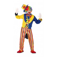 VESTITO CARNEVALE CLOWN PAGLIACCIO TG.L52/54 COSTUME COMPLETO CAPPELLO GIACCA PANTALONI ABITO FRAC DA CIRCO NO ACCESSORI