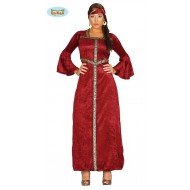 COSTUME PRINCIPESSA DEL RINASCIMENTO TG.M 38/40 TRAVESTIMENTI CARNEVALE A TEMA MEDIEVALE VESTITO E FASCIA NO ACCESSORI