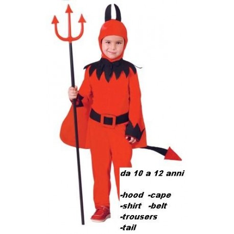 VESTITO CARNEVALE DIAVOLETTO 10/12 ANNI