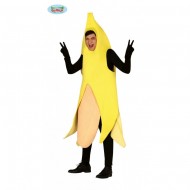 COSTUME UOMO BANANA TG.L52/54 VESTITO PER TRAVESTIMENTI DI CARNEVALE SCENE E SPETTACOLI SCHERZOSI NO ACCESSORI