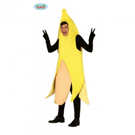 COSTUME UOMO BANANA TG.L52/54 VESTITO PER TRAVESTIMENTI DI CARNEVALE SCENE E SPETTACOLI SCHERZOSI NO ACCESSORI