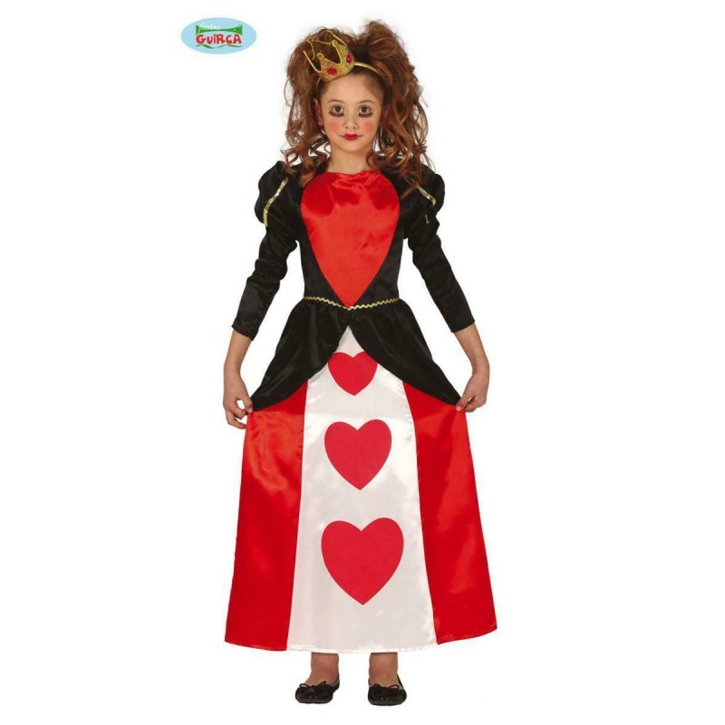 COSTUME CARNEVALE REGINA DI CUORI BAMBINA 5/6 ANNI VESTITO ALICE NEL PAESE  DELLE MERAVIGLIE ABITO FIABE NO ACCESSORI - Parole e Pensieri