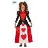COSTUME CARNEVALE REGINA DI CUORI BAMBINA 7/9 ANNI VESTITO ALICE NEL PAESE DELLE MERAVIGLIE ABITO FIABE NO ACCESSORI