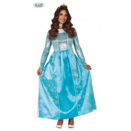 COSTUME CARNEVALE REGINA DELLA NEVE CERCHIET.E VESTITO TG.L PER TRAVESTIMENTI A TEMA PRINCIPESSA ELSA FROZEN NO ACCESSOR