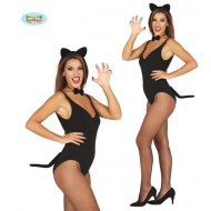 SET 3 PEZZI GATTINA CERCHIETTO PAPILLON E CODA PER TRAVESTIMENTI DI CARNEVALE SCENE E PARTY SEXY COD.17400 GUIRCA
