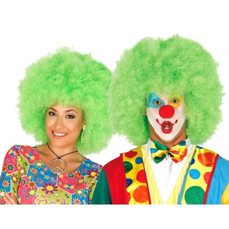 PARRUCCA AFRO EXTRA RICCIA VERDE PER TRAVESTIMENTI DI CARNEVALE E PARTY A TEMA HIPPIE CLOWN SOLO PARRUCCA NO ACCESSORI