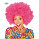 PARRUCCA AFRO EXTRA RICCIA ROSA PER TRAVESTIMENTI DI CARNEVALE A TEMA HIPPIE CLOWN CAPELLI RICCI ROSA NO ACCESSORI