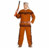 COSTUME CARNEVALE BRACCONIERE CACCIATORE DAVY CROCKETT TG.L VESTITO COMPLETO CAPPEL.CASACCA CINTA PANTALONI NO ACCESSORI