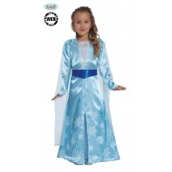 COSTUME CARNEVALE PRINCIPESSA DEL GHIACCIO ELSA 7/9 ANNI VESTITO MANTELLO E CINTURA PRINCIPESSA FROZEN FIABE NO ACCESSOR