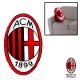 CUSCINO SAGOMATO AC MILAN ORIGINALE 42X25X15CM.ROSSO E NERO CON LOGO A RILIEVO PRODOTTO UFFICIALE 100% POLIESTERE