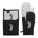 SET BARBECUE GUANTO + PRESINA IMBOTTITI FC JUVENTUS PRODOTTO UFFICIALE 1 LATO BIANCO 1 NERO CON SCRITTA JUVE NUOVO LOGO