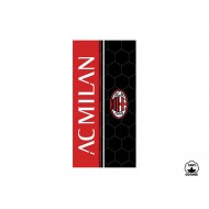 TELO MARE AC MILAN 70X140CM 100% COTONE ROSSONERO CON LOGO IDEALE IN PISCINA/PALESTRA PRODOTTO UFFICIALE HERMET ITALY