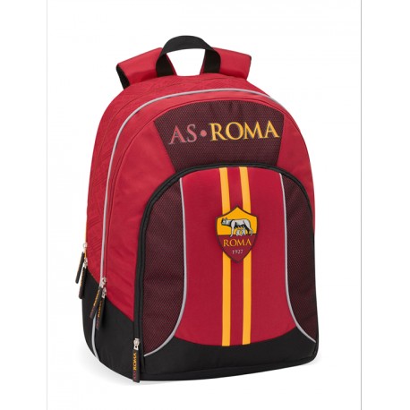 ZAINO SCUOLA ORGANIZZATO 3 ZIP AS ROMA 1927 GIALLOROSSO 44X34X17CM PRODOTTO UFFICIALE DA PANINI SCUOLA ITALY