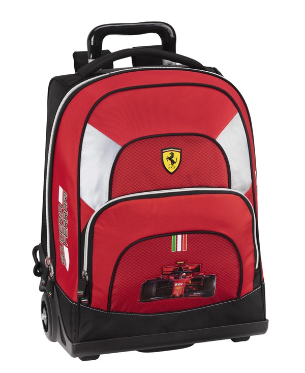 ZAINO TROLLEY SCUDERIA FERRARI KIDS 48X36X22CM 2 ZIP ROSSO STAMPA A RILIEVO  FERRARI F1 DA PANINI SCUOLA ITALY - Parole e Pensieri