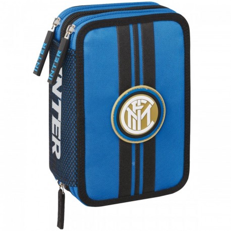 ASTUCCIO CORREDO SCUOLA 3 ZIP FC INTERNAZIONALE 46 PEZZI PENNA CANC.FRIXION COLORI GIOTTO PROD.UFFICIALE PANINI SCUOLA