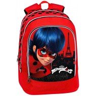 MIRACULOUS LADY BUG SCHOOL PACK ZAINO SCUOLA ORGANIZZATO+ASTUCCIO 3 ZIP 41PZ GIOTTO/FRIXION/FILA PANINI SCUOLA ITALY