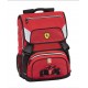 ZAINO SCUOLA ESTENSIBILE ROSSO FERRARI KIDS ORIGINAL 42X30X13CM 2 TASCHE CON ZIP STAMPA A RILIEVO F1 PANINI SCUOLA ITALY