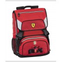 ZAINO SCUOLA ESTENSIBILE ROSSO FERRARI KIDS ORIGINAL 42X30X13CM 2 TASCHE CON ZIP STAMPA A RILIEVO F1 PANINI SCUOLA ITALY