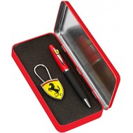 SET MARANELLO PENNA + PORTACHIAVI SCUDERIA FERRARI PROD.UFFICIALEIN SCATOLA REGALO ROSSA IN LATTA DA PANINI SCUOLA ITALY