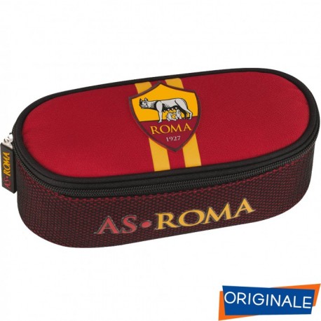 ASTUCCIO OVALE SCUOLA ORGANIZZATO 1 ZIP 22,5X10X7CM AS ROMA TASCA INTERNA CON ZIP PRODOTTO UFFICIALE PANINI SCUOLA