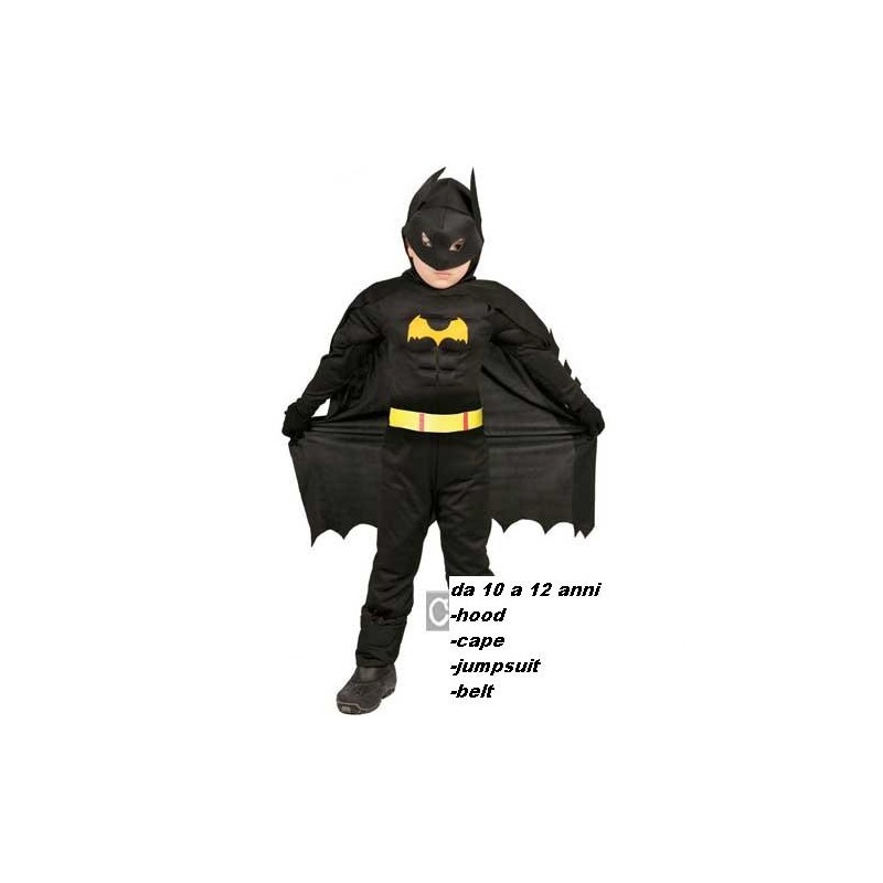 COSTUME BATMAN CARNEVALE BAMBINO VESTITO GUIRCA SUPEREROE BLACK HERO  PIPISTRELLO 