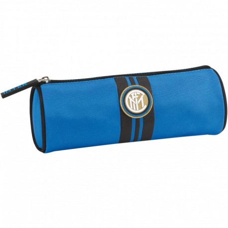 TOMBOLINO SCUOLA FC INTERNAZIONALE 22X9CM NEROAZZURRO CON ZIP E LOGO CUCITO PRODOTTO UFFICIALE PANINI SCUOLA ITALY