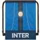 ZAINO A SACCA COULISSE FC INTERNAZIONALE38X34CM NEROAZZURRO CON ZIP E LOGO CUCITO PRODOTTO UFFICIALE PANINI SCUOLA ITALY