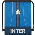 ZAINO A SACCA COULISSE FC INTERNAZIONALE 38X34CM NEROAZZURRO CON ZIP E LOGO CUCITO PRODOTTO UFFICIALE PANINI SCUOLA ITALY