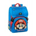 ZAINO SCUOLA ESTENSIBILE BLU SUPERMARIO NINTENDO ORIGINAL 42X30X13CM 2 TASCHE CON ZIP ROSSA PANINI SCUOLA ITALY