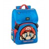 ZAINO SCUOLA ESTENSIBILE BLU SUPERMARIO NINTENDO ORIGINAL 42X30X13CM 2 TASCHE CON ZIP ROSSA PANINI SCUOLA ITALY