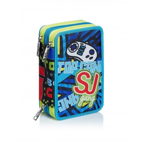 ASTUCCIO SCUOLA 3 ZIP SJ GANG PLAY AGAIN BOYS MULTICOLOR COMPLETO 45 PEZZI GIOTTO/FRIXION PILOT/LYRA/TRATTO/SEVEN ITALY