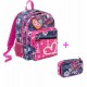 SEVEN SCHOOL PACKSJ GANG EVER LOVE CANDY FUXIA PUNCH ZAINO SCUOLA ORGAN.+ASTUCCIO QUICK CASE INT.45 PEZZI GIOTTO/FRIXION