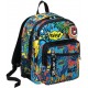 SEVEN SCHOOL PACK SJ GANG EVER WOW JET BLACK MULTICOLOR ZAINO SCUOLA ORGAN.+ ASTUCCIO 3 ZIP 45PEZZI GIOTTO/FRIXION PILOT