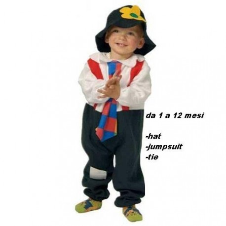 Costume vestito di carnevale Piccolo Vagabondo bambino da 1 a 3 anni