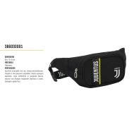 MARSUPIO FC JUVENTUS 28X15CM NERO 1 ZIP RIGA GIALLA E LOGO WAIST BAG GET READY PRODOTTO UFFICIALE DA SEVEN SPA ITALY