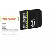 PORTAFOGLIO FC JUVENTUS GET RADY JET BLACK12,5X10CM 2 ANTE TASCA C/ZIP ELASTICO NERO PRODOTTO UFFICIALE SEVEN SPA ITALY