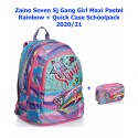 SEVEN SCHOOL PACK SJ GANG PASTEL RAIMBOW VIOLET ZAINO SCUOLA ORGANIZ.+ASTUCCIO QUICK CASE INT.45 PEZZI GIOTTO/FRIXION