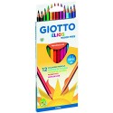 ASTUCCIO 12 PASTELLI GIOTTO ELIOS TRIANGULAR WOOD FREE 12 COLORI RESISTANT PRODOTTO E DISTRIBUITO DA FILA GROUP ITALY