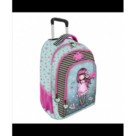 ZAINO SCUOLA TROLLEY 3 CERNIERE CHERRY BLOSSOM GORJUSS SANTORO LONDON  44X33X20CM DISTR.DA SANTORO ITALIA SRL MILANO - Parole e Pensieri
