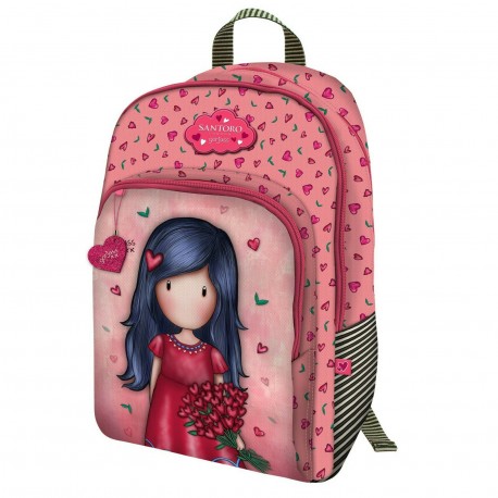 ZAINO SCUOLA ORGANIZZATO 3 CERNIERE LOVE GROWS GORJUSS SANTORO LONDON 28,5X44X14CM DISTRIB.DA SANTORO ITALIA MILANO