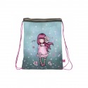 ZAINETTO A SACCA CON SPALLACCI GYM BAG 33X43CM GORJUSS CHERRY BLOSSOM SANTORO LONDON ORIGINAL DISTR.DA SANTORO ITALIA