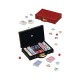 KIT POKER VALIGETTA IN SIMILPELLE ROSSA CON 200 CHIPS DA 43MM E 2 MAZZI DI CARTE PLASTIFICATI DAL NEGRO MADE IN ITALY