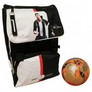 ZAINO SCUOLA ESTENSIBILE SPORT LEGEND OFFICIAL CR7 CRISTIANO RONALDO 44X32X25CM PALLONE OMAGGIO ZAINO COLORI BIANCONERI